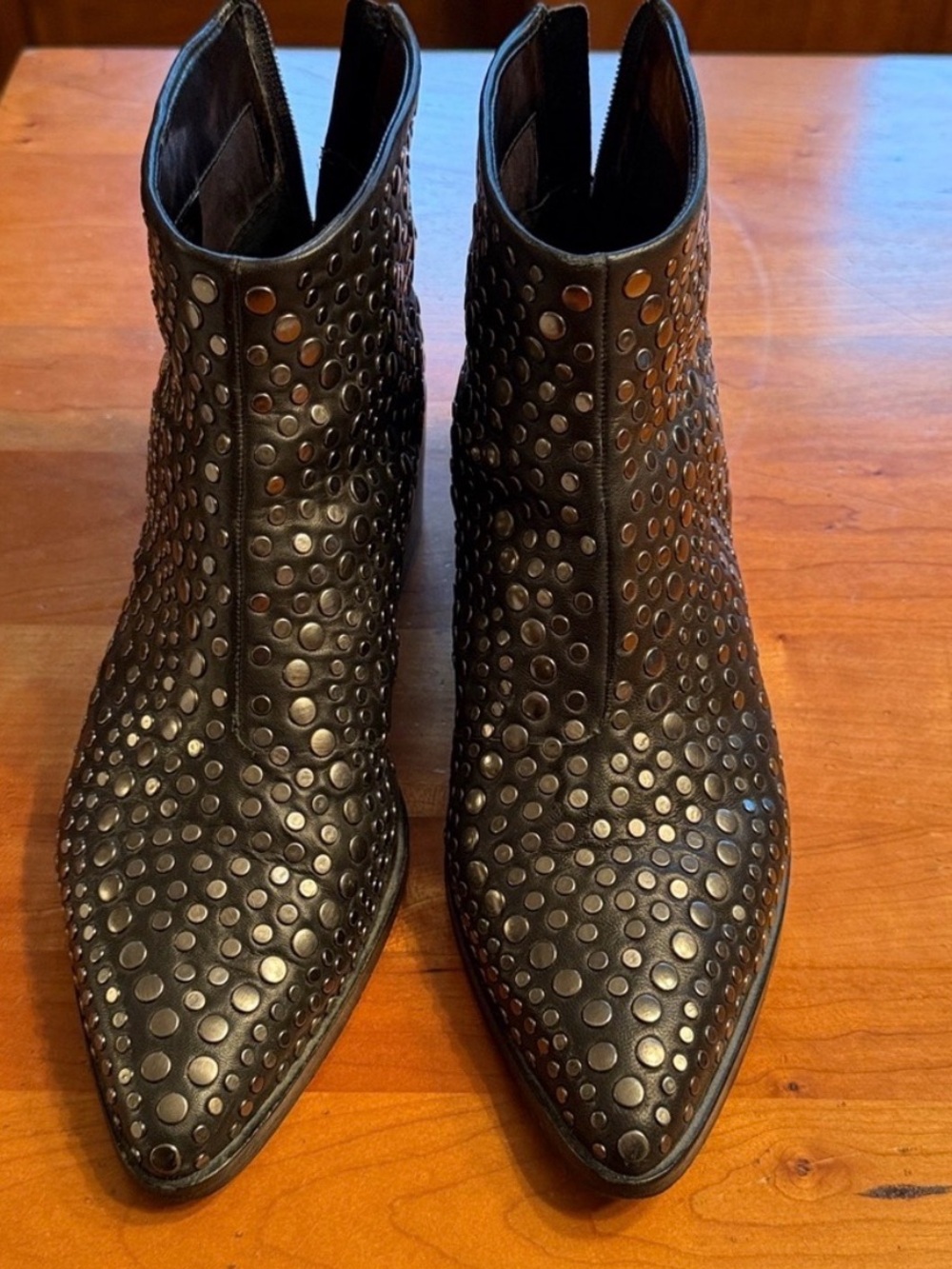 Vince Camuto Black Studded Ankle Boots